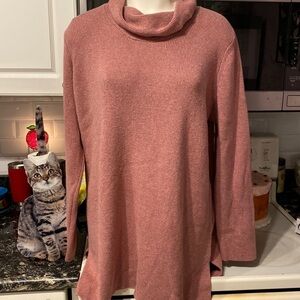 P womens J Jill solid rosé color king sleeve stretch pullover sweater size L